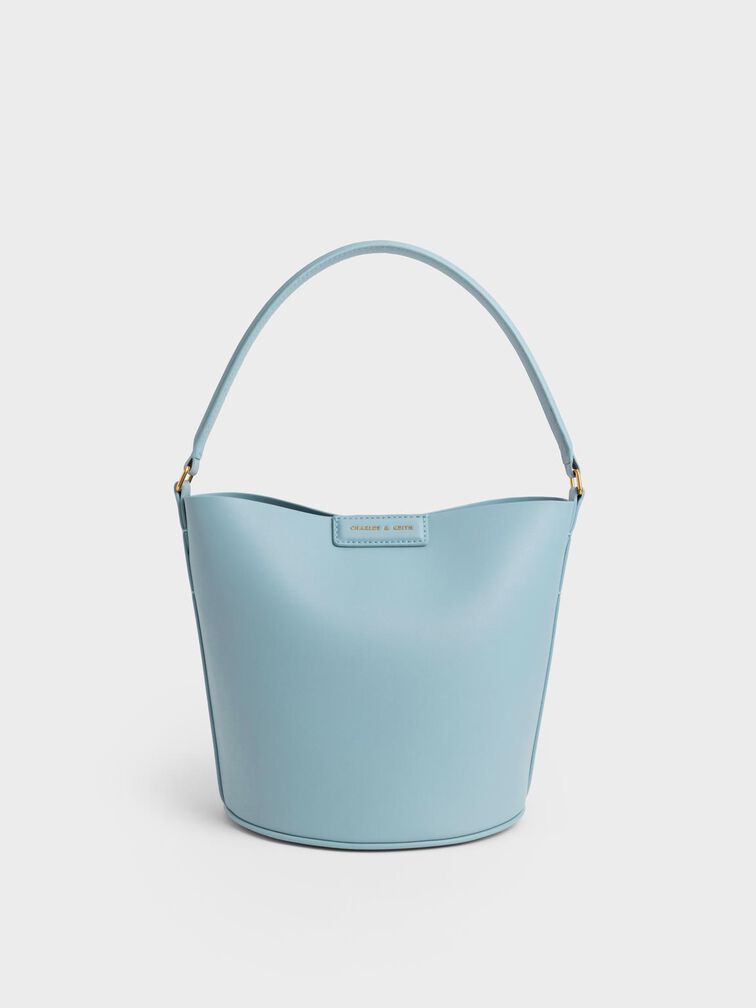 Flora Cylindrical Bucket Bag, Blue, hi-res
