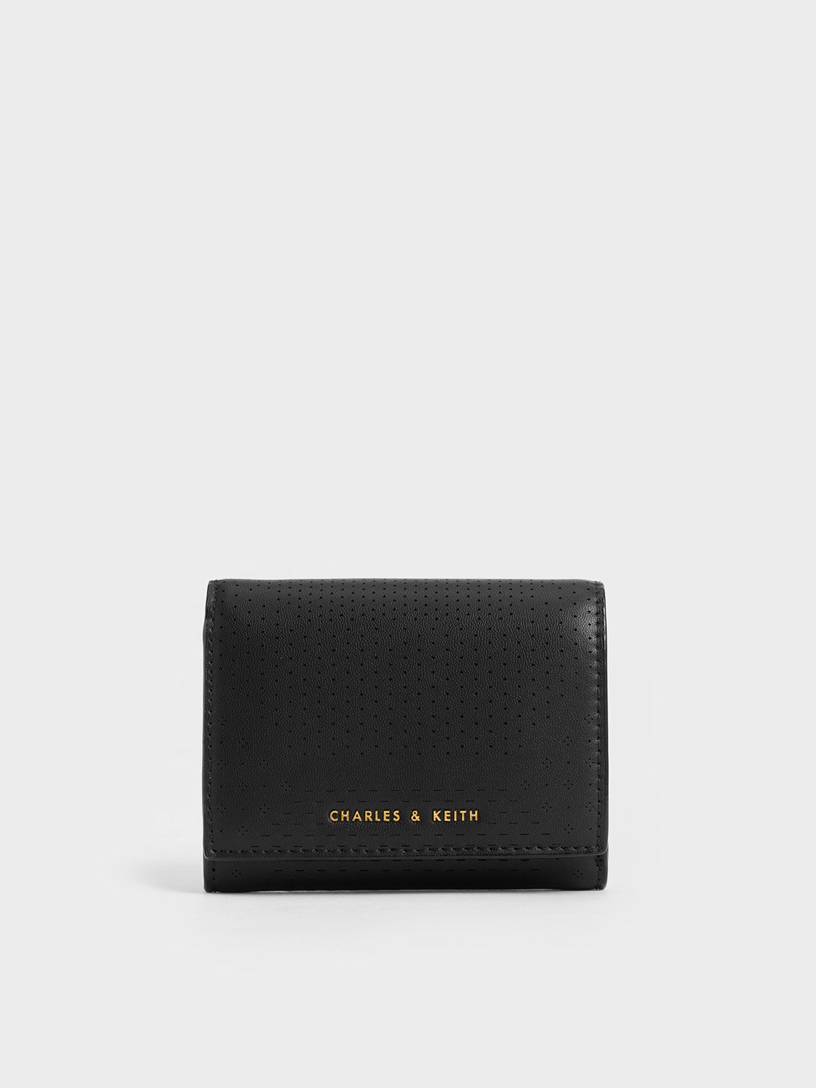 Lorain Perforated Wallet, Black, hi-res