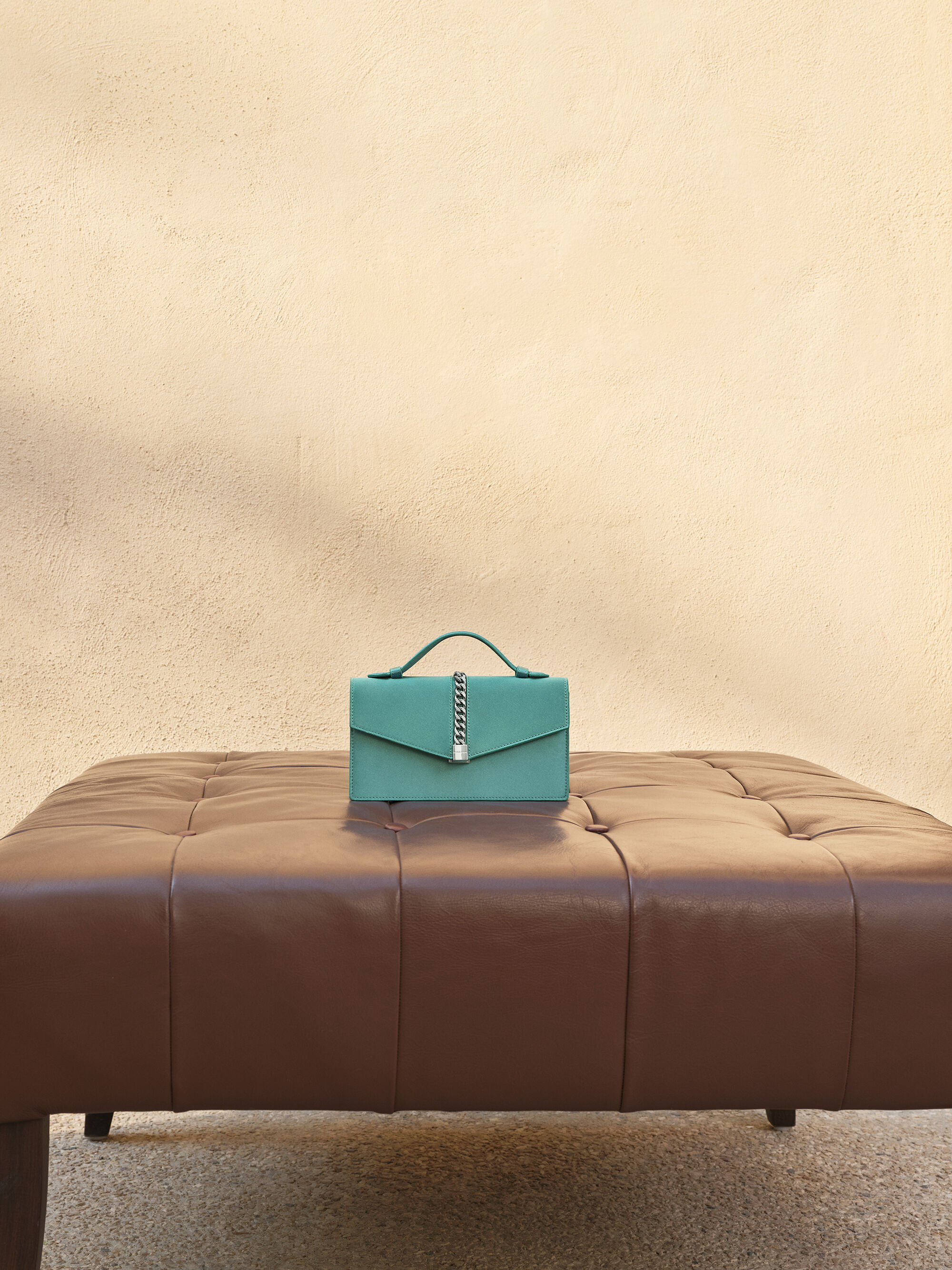 Taisia Chain Envelope Bag - Teal - CHARLES & KEITH SG