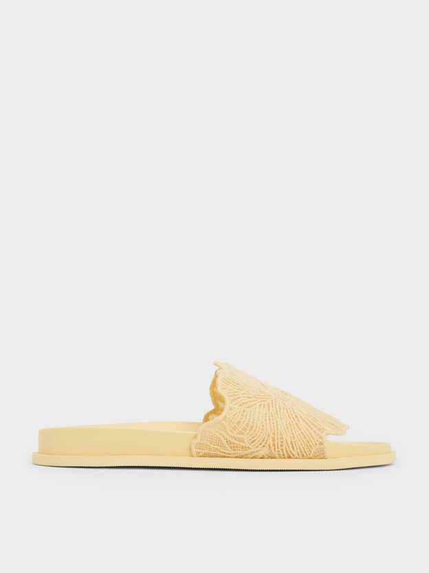 Sandalias con dise&ntilde;o floral de Meja, Amarillo, hi-res