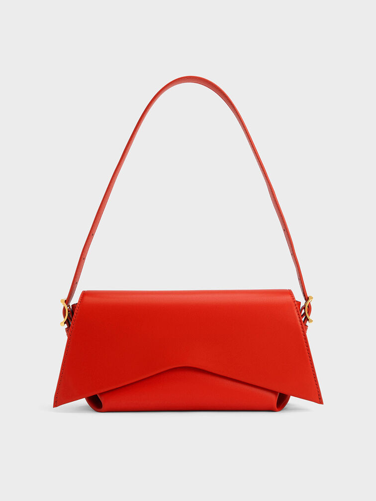 Boaz Geometric Front Flap Bag, Red, hi-res