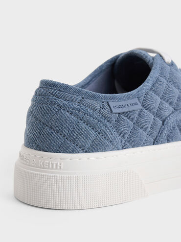 Joshi Denim Quilted Sneakers, Denim Blue, hi-res