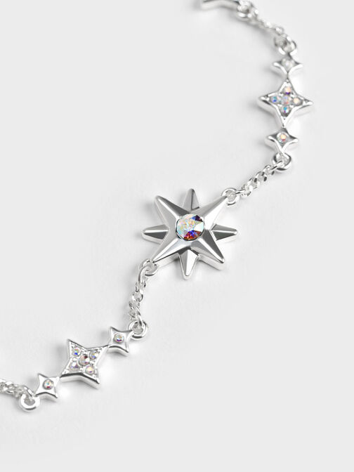 Star Motif Crystal-Embellished Bracelet, Silver, hi-res