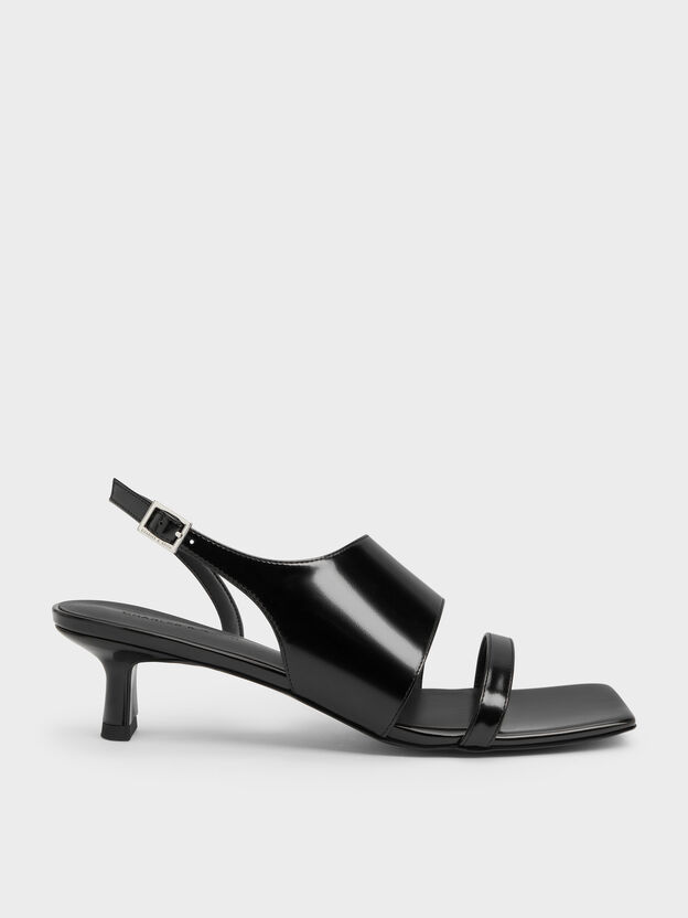 Slant-Heel Slingback Sandals, Black Box, hi-res