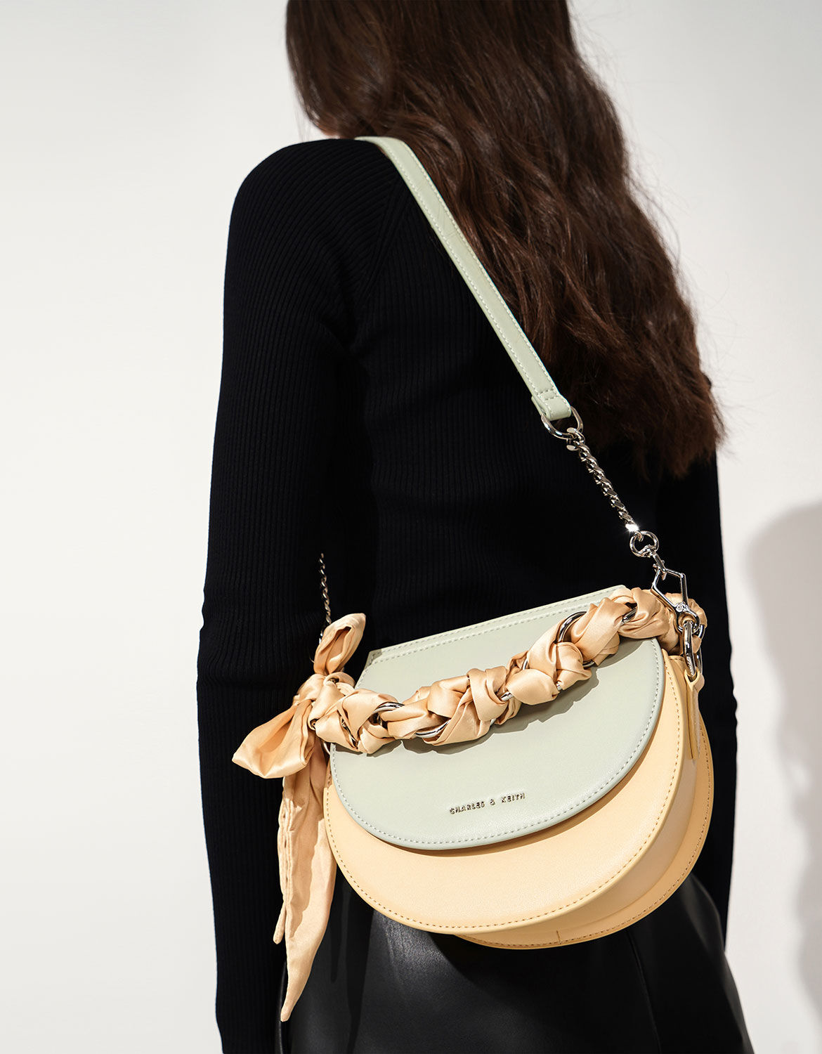 Satin scarf sales semi circle bag
