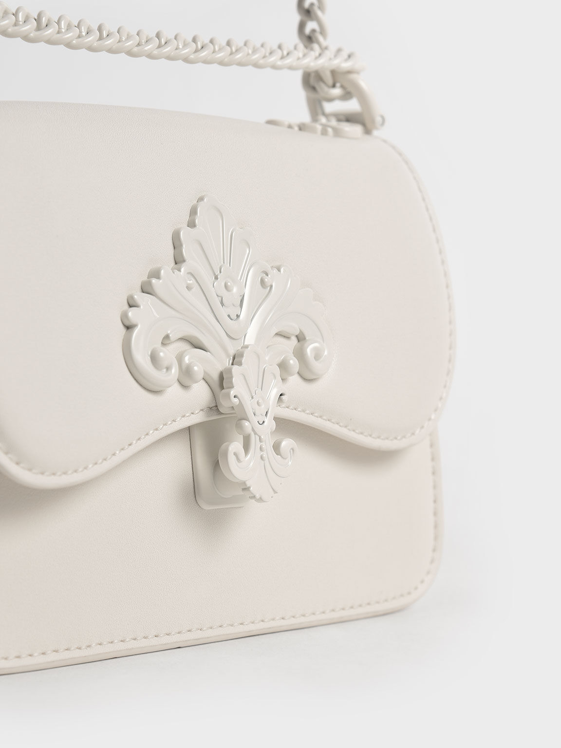 Meriah Chain Strap Crossbody Bag, Cream, hi-res