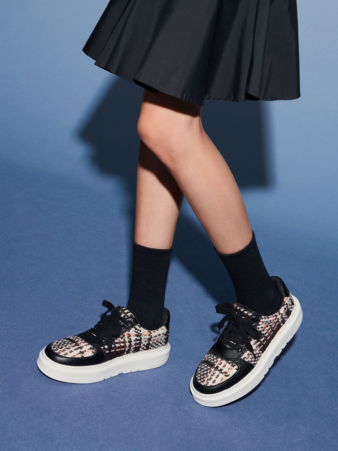 Stevie Woven Sneakers, Black, hi-res