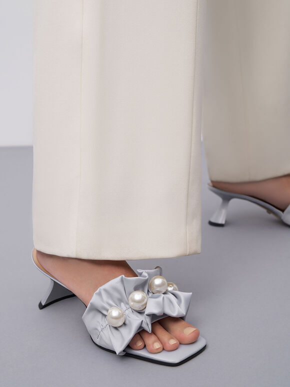 Blythe 珍珠穆勒高跟鞋, 銀色, hi-res