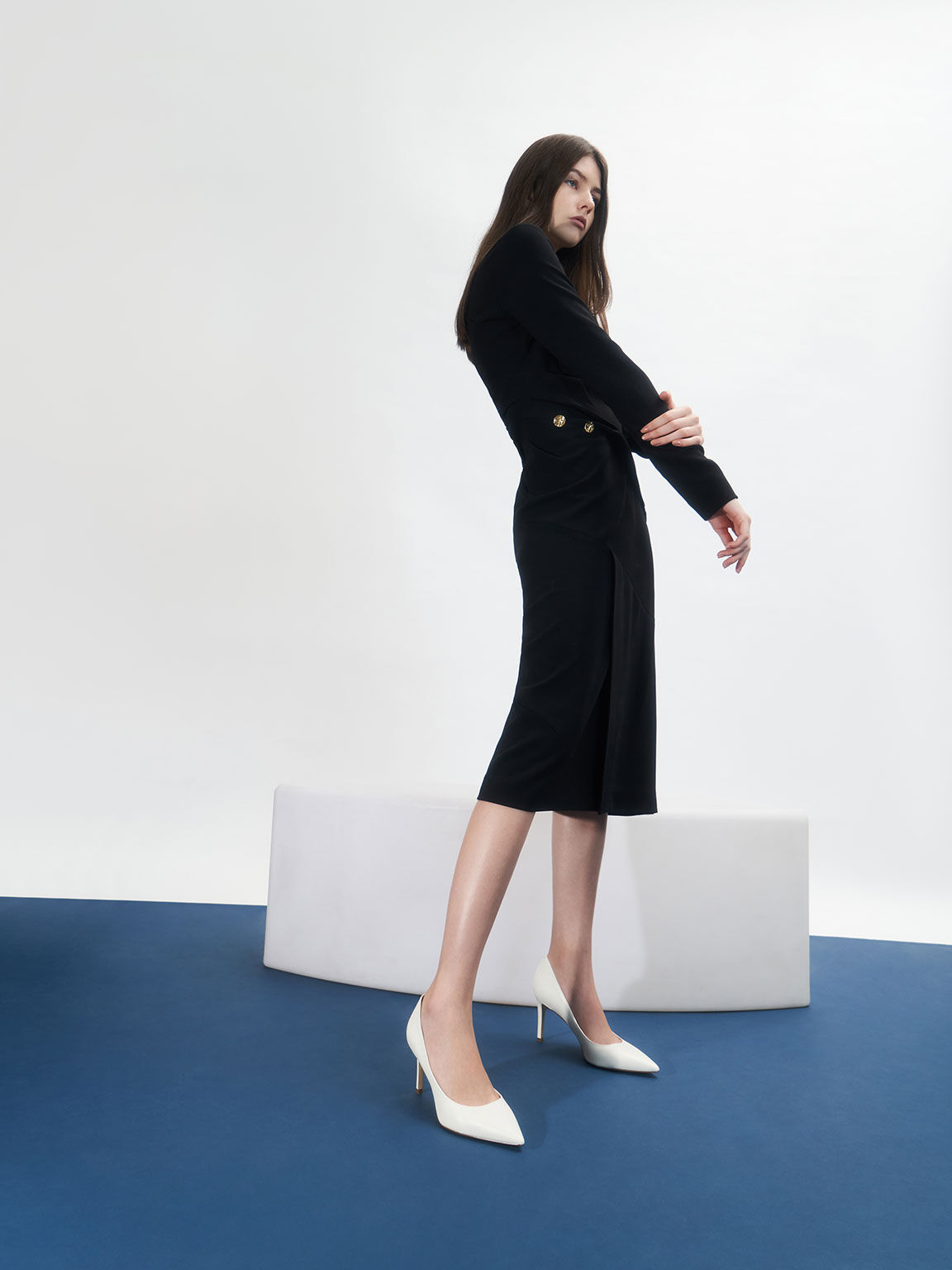 Classic Stiletto Heel Pumps, Cream, hi-res