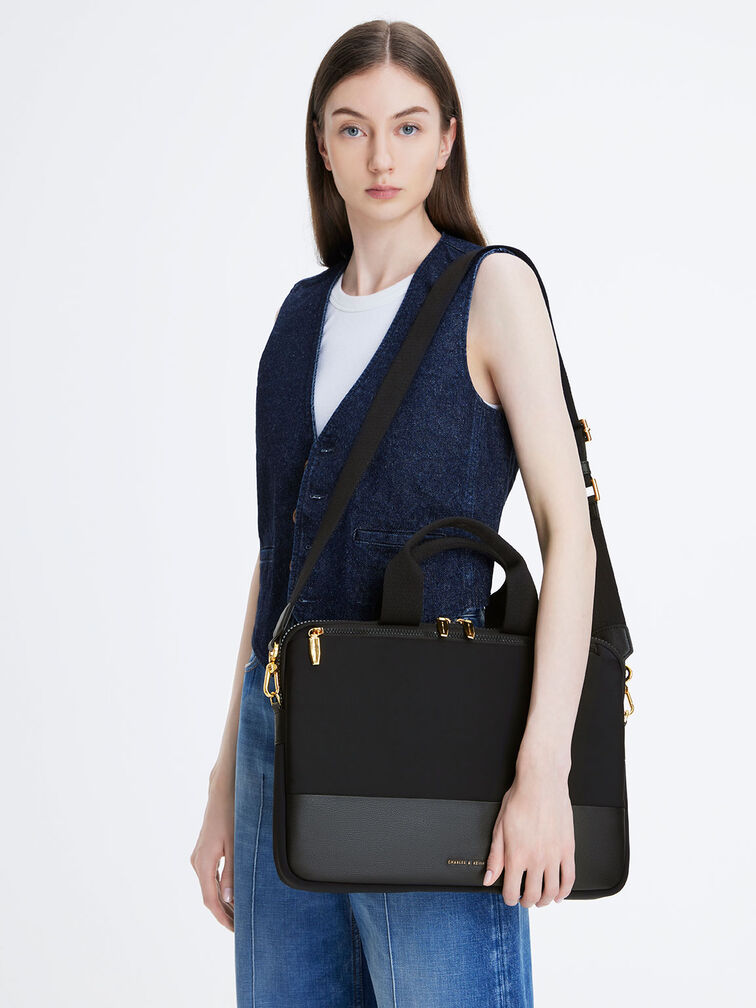 Charles & Keith + Two Tone Laptop Bag