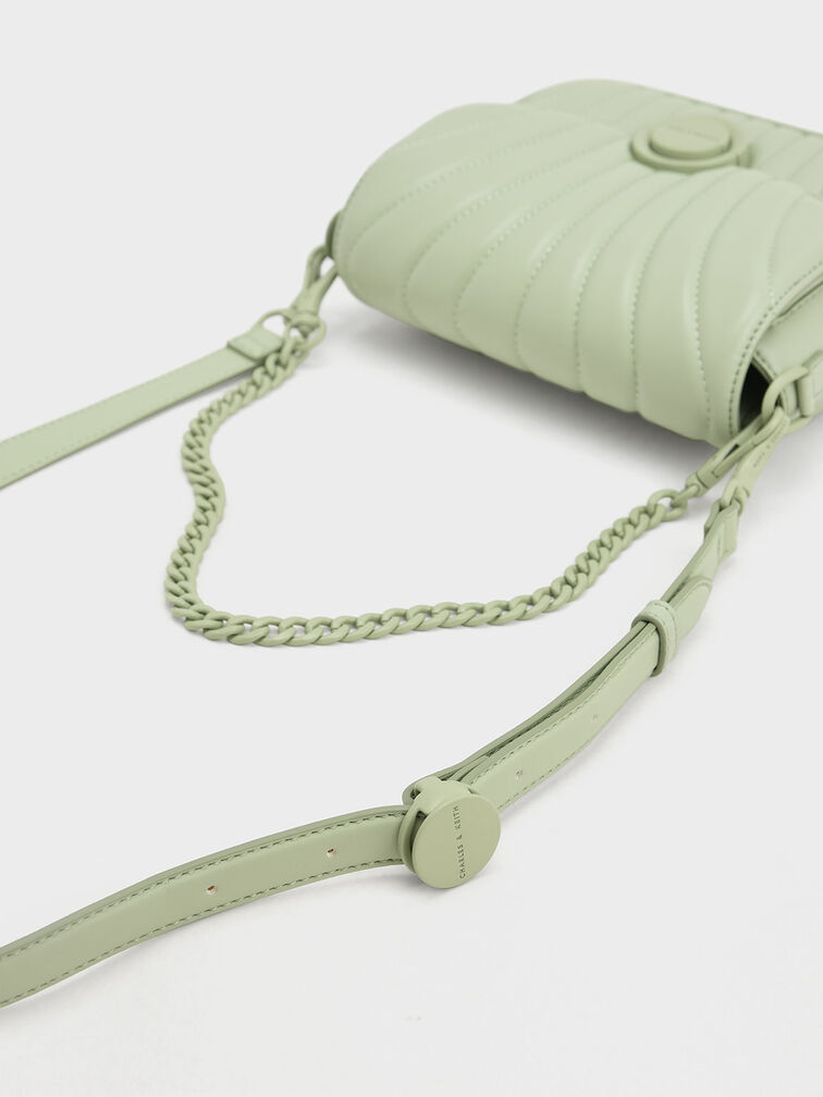 Aurora Metallic Accent Chain Handle Bag, Mint Green, hi-res