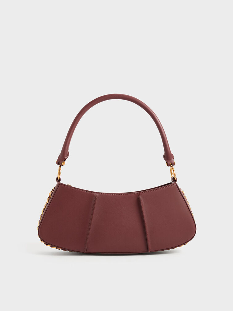 Arlys Curved Shoulder Bag, Chocolate, hi-res