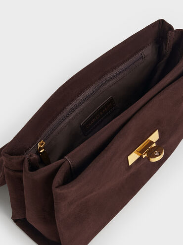 Kerry Recycled Suede Chain-Handle Crossbody Bag, , hi-res
