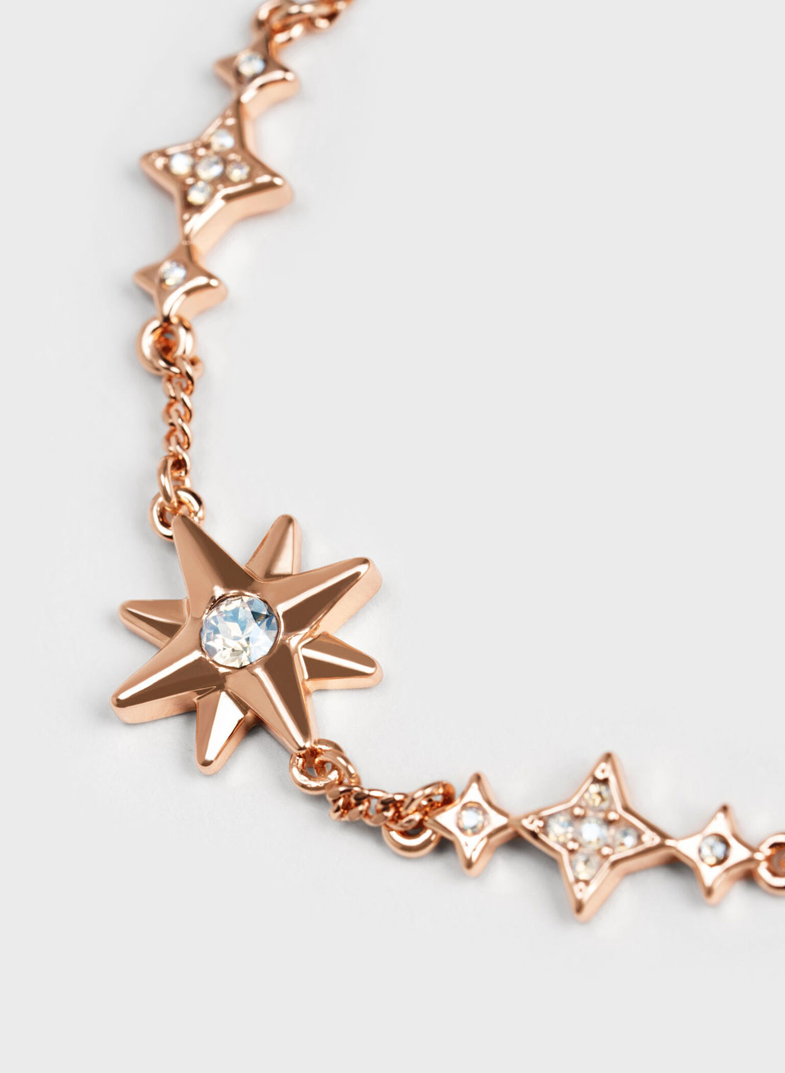 Star Motif Crystal-Embellished Bracelet, Rose Gold, hi-res