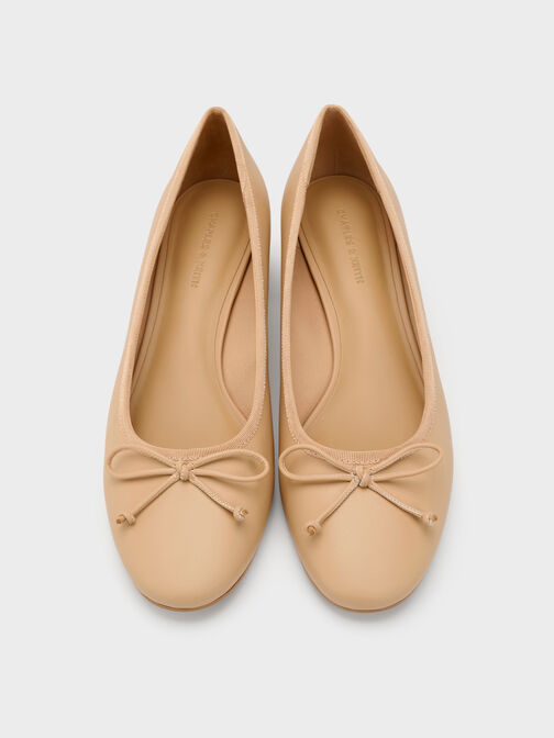 Bow Ballet Pumps, Sand, hi-res