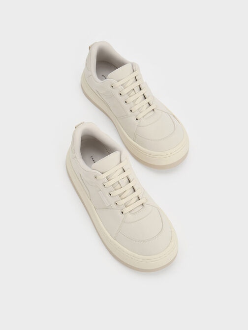 Textured Low-Top Sneakers, Light Grey, hi-res