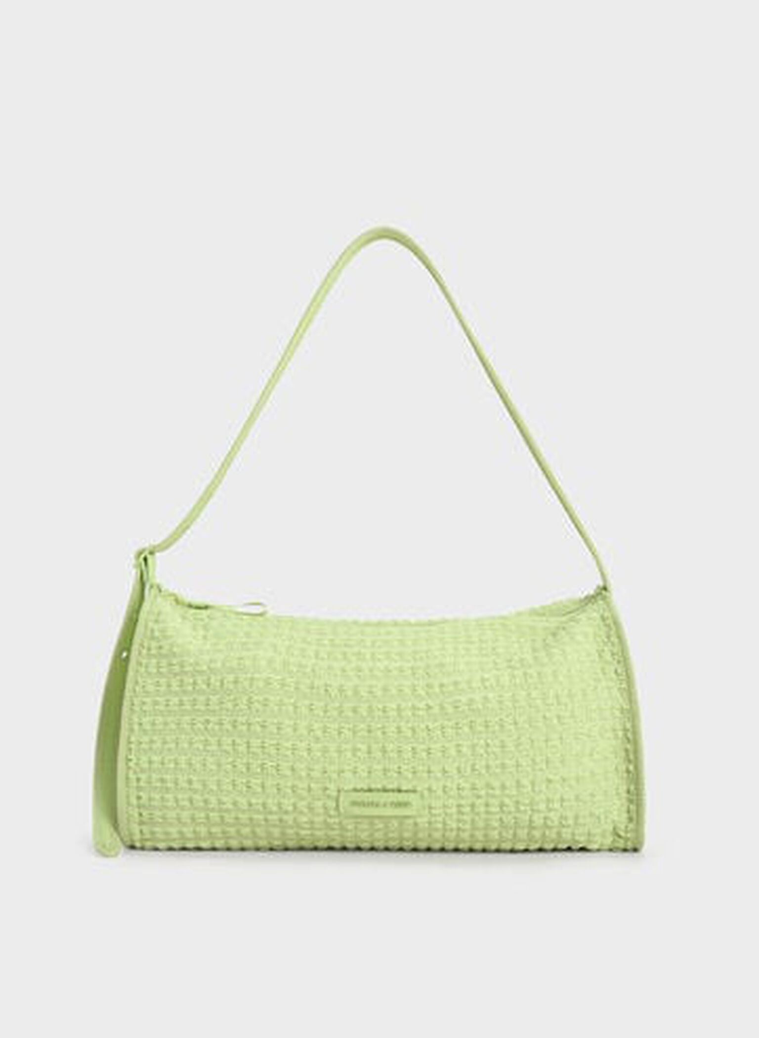Textured Elongated Shoulder Bag, Zesty Green, hi-res