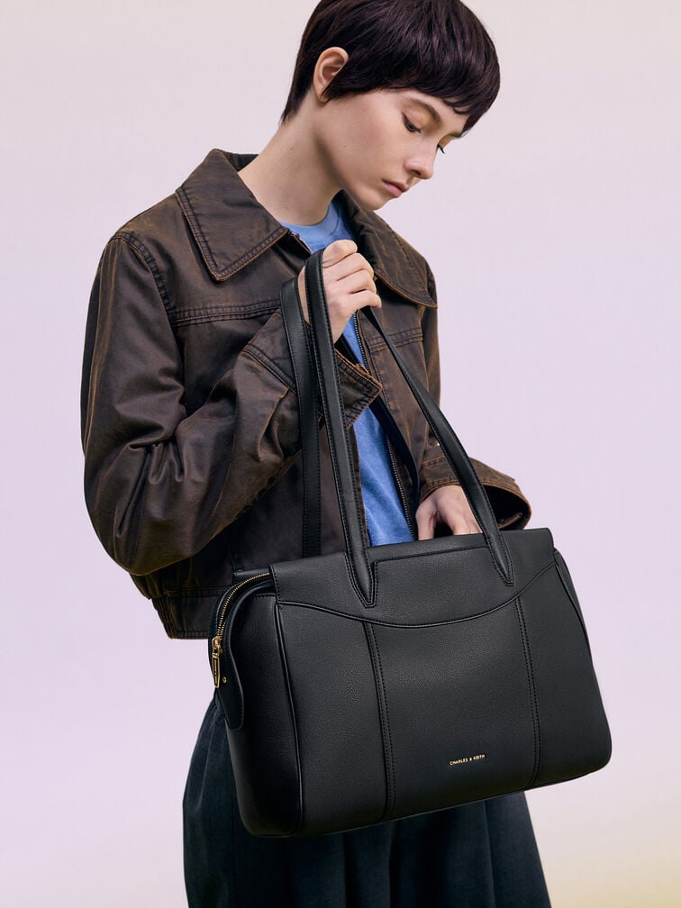 Raon Tote Bag, Black, hi-res