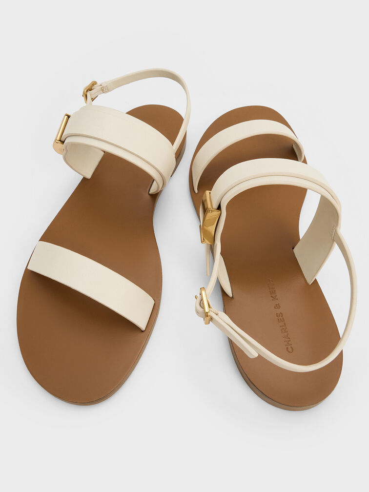 Yvette Double-Strap Sandals, Chalk, hi-res