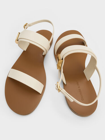 Sandalias Yvette de doble tira, Blanco tiza, hi-res