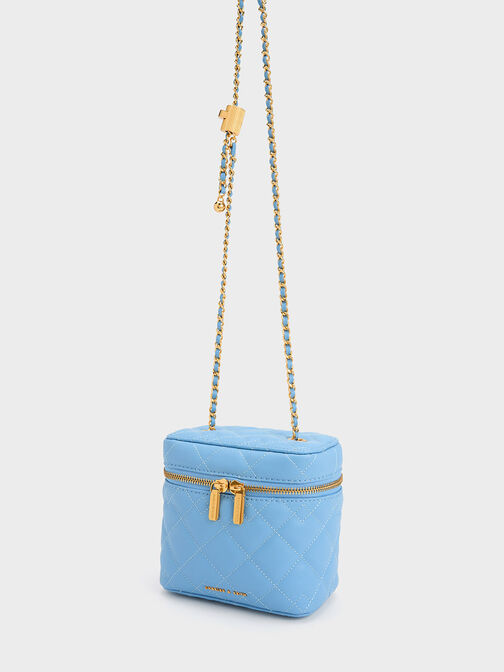 Nezu Quilted Boxy Bag, Light Blue, hi-res