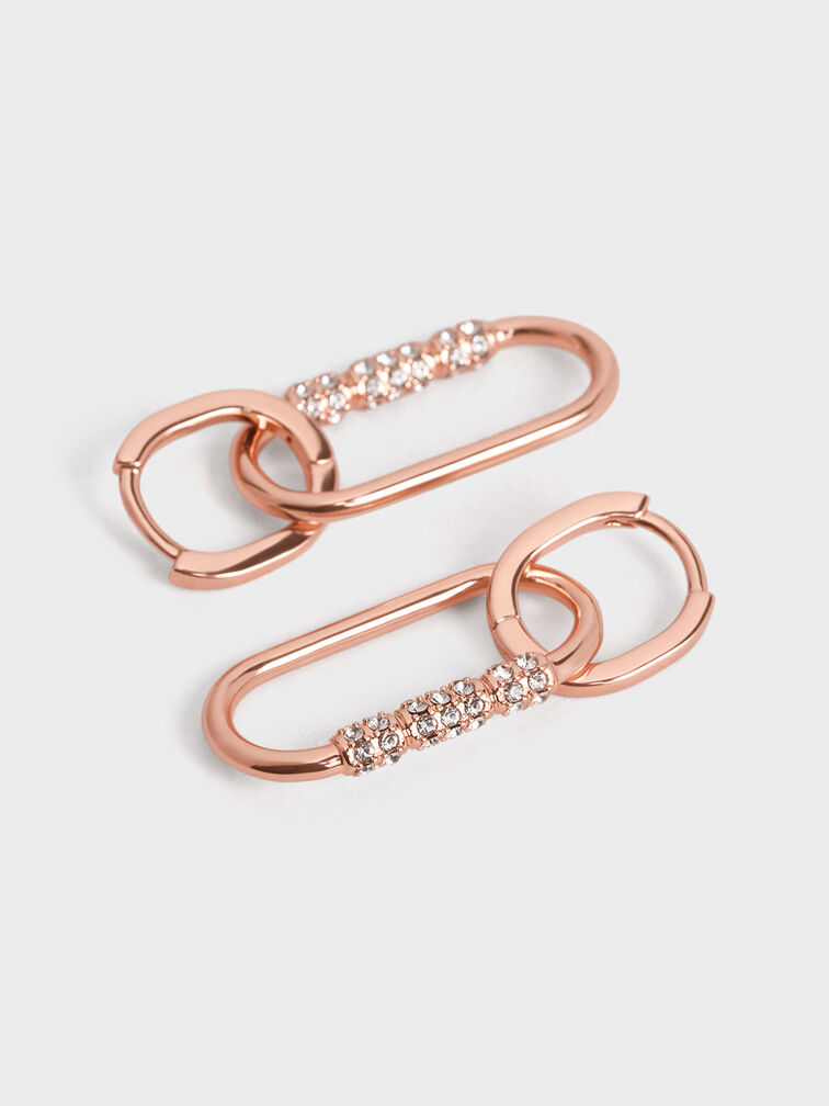 Reagan Crystal Drop Earrings, Rose Gold, hi-res