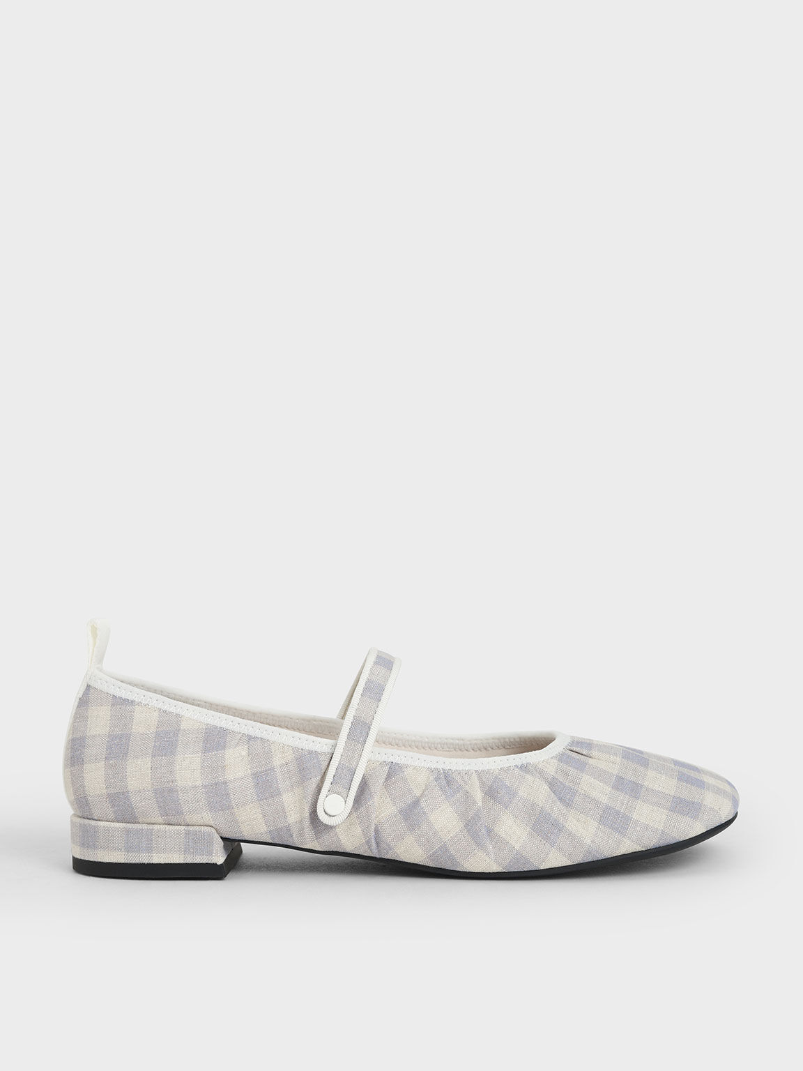 Gingham Mary Janes, Lilac Grey, hi-res