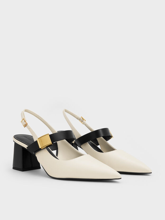 Zapatos Mary Jane destalonados Yvette, Blanco tiza, hi-res