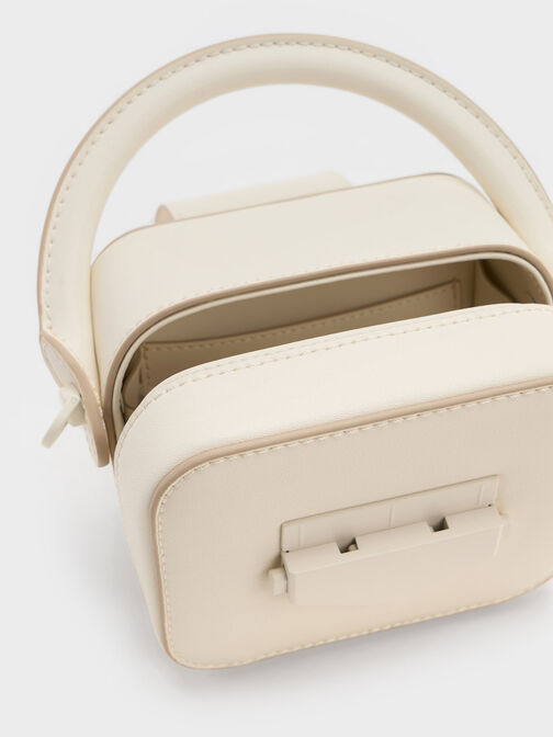 Mini Vertigo Boxy Top Handle Bag, Cream, hi-res