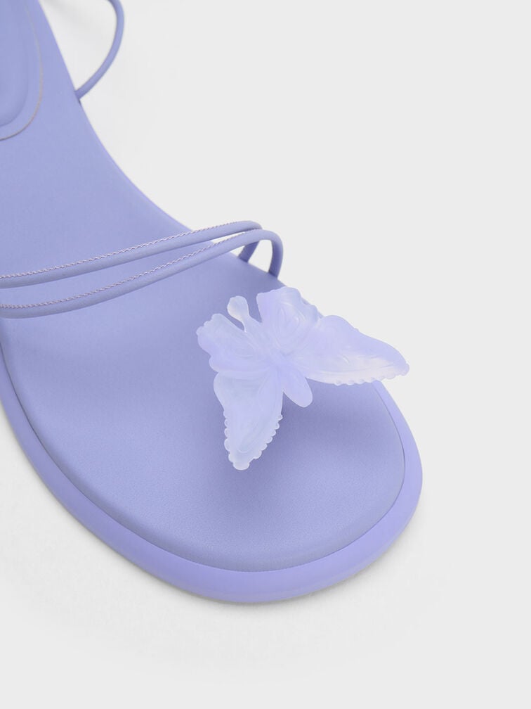 Butterfly Tie-Around Sandals, Lilac, hi-res