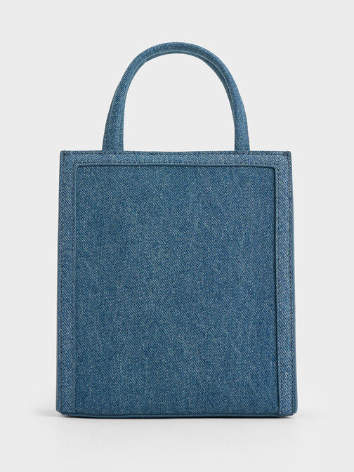 Denim Double Handle Tote Bag, Denim Blue, hi-res