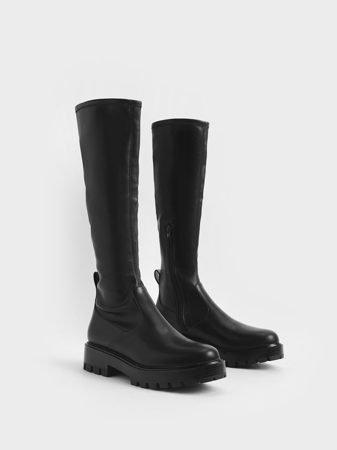 Knee-High Boots, Black, hi-res