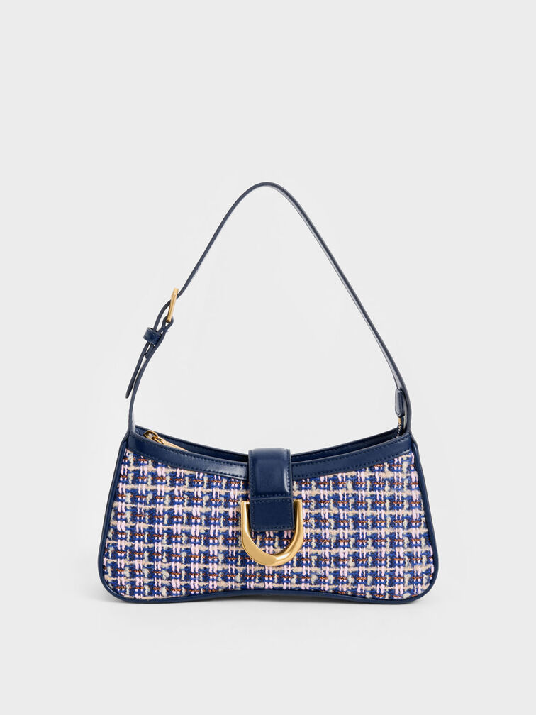 Charles & Keith Double Handle Messenger Bag in Blue