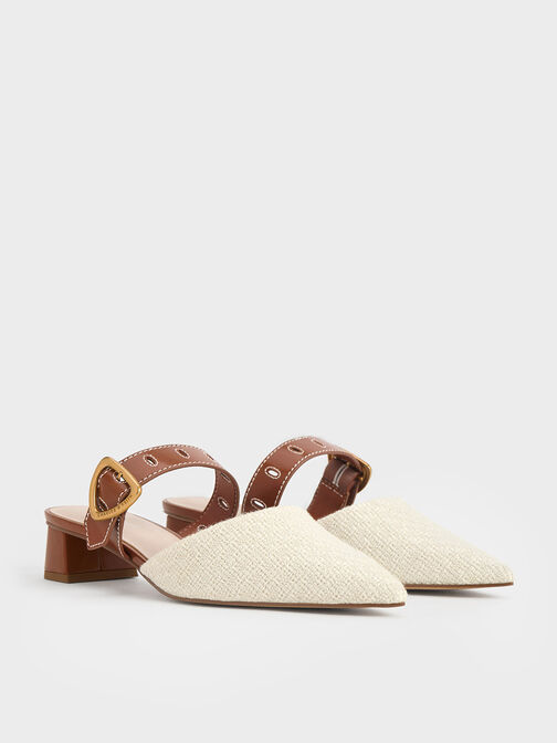 Sepphe Cut-Out Tweed Heeled Mules, Multi, hi-res