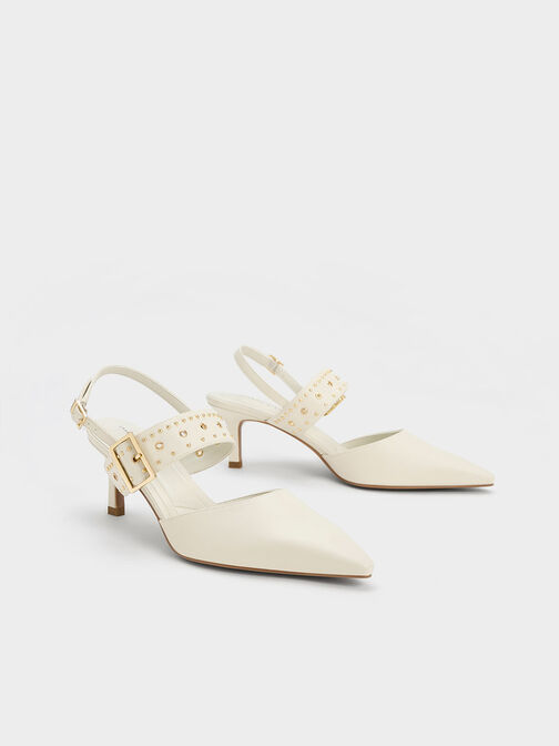 Sepphe Grommet Slingback Pumps, Chalk, hi-res