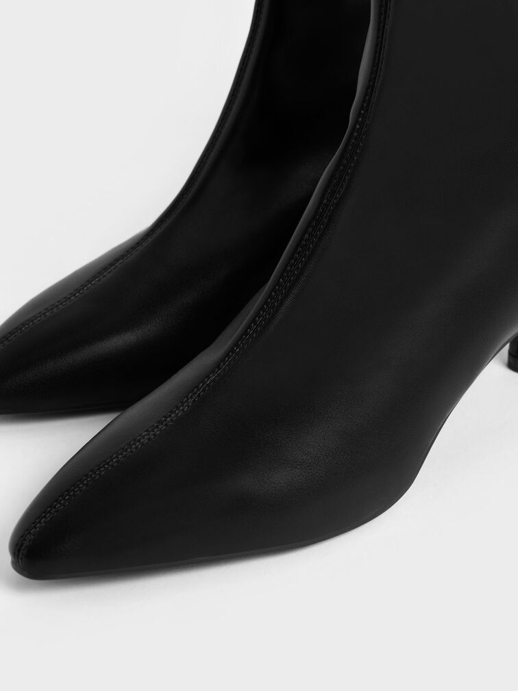 Cylindrical Heel Ankle Boots, Black, hi-res