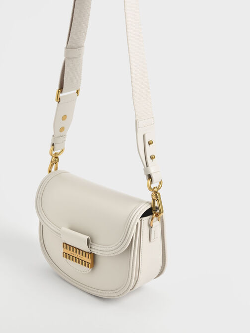 Embellished Saddle Bag, Cream, hi-res