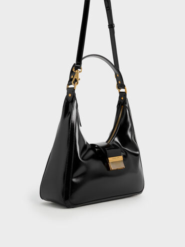 Bolso hobo Charlot, Negro, hi-res