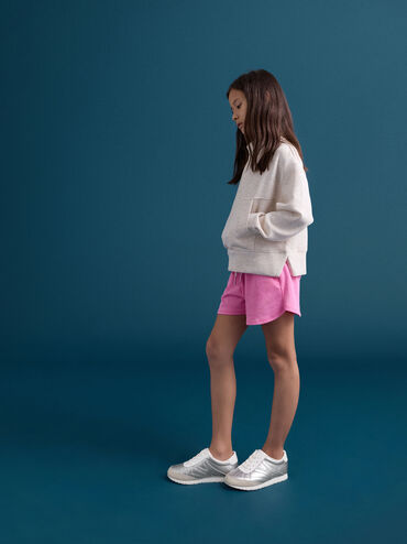 兒童綁帶休閒鞋, 銀色, hi-res