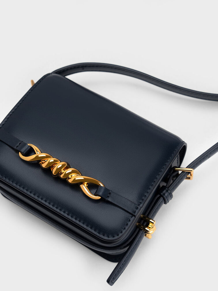 Mini Henrietta Shoulder Bag, Navy, hi-res