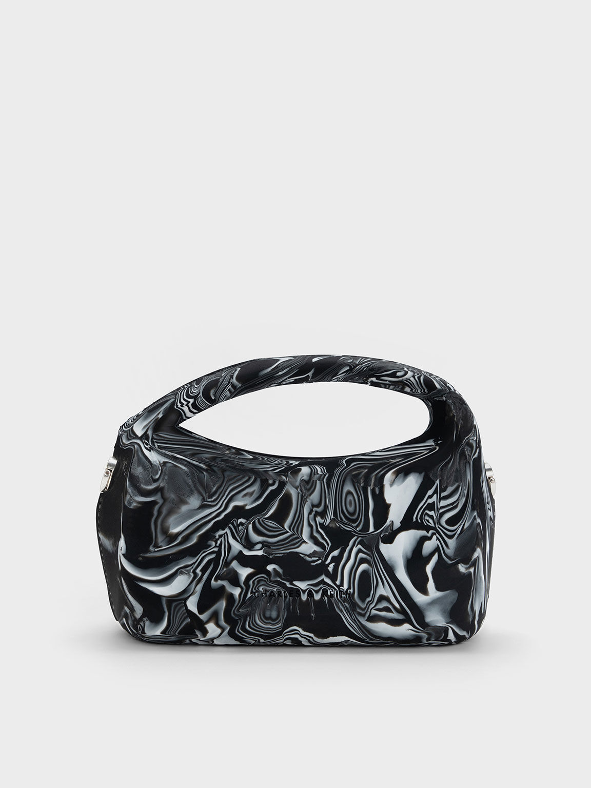 Cocoon Top Handle Printed Bag, Black, hi-res