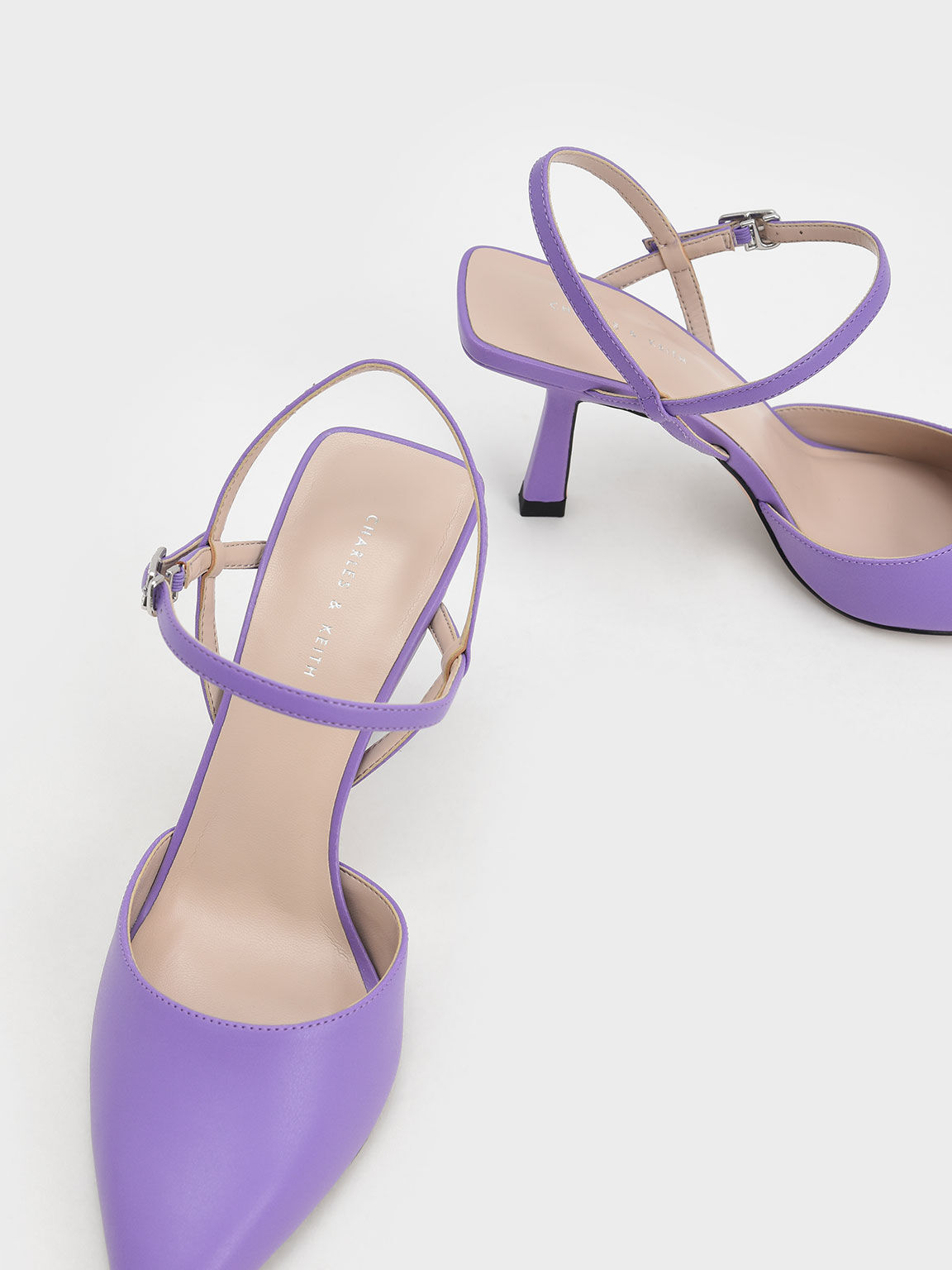 Purple pointed toe heels