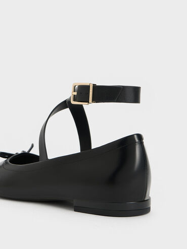 Margot Crossover-Strap Ballerinas, Black, hi-res