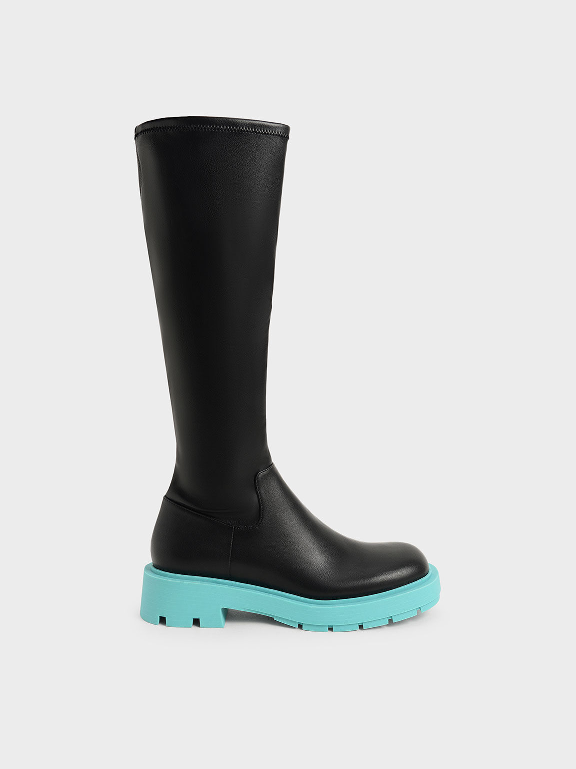 Piper Coloured Sole Knee-High Boots​, Blue, hi-res