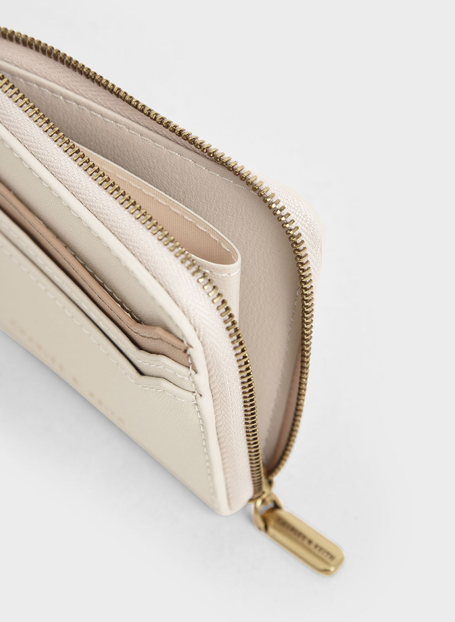 Two-Tone Zip Around Card Holder, Multi, hi-res