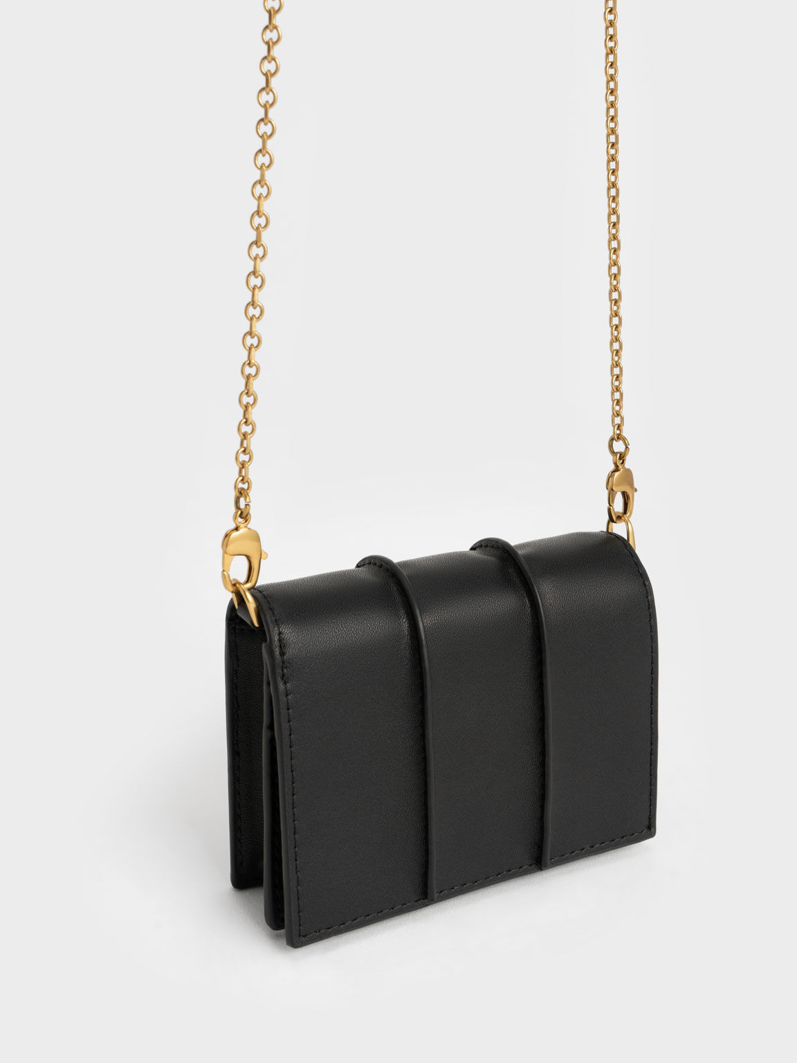 Arlys Chunky Chain Handle Mini Wallet, Black, hi-res