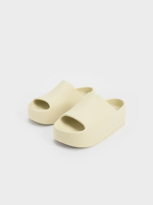 Morgan Platform Slide Sandals, Butter, hi-res