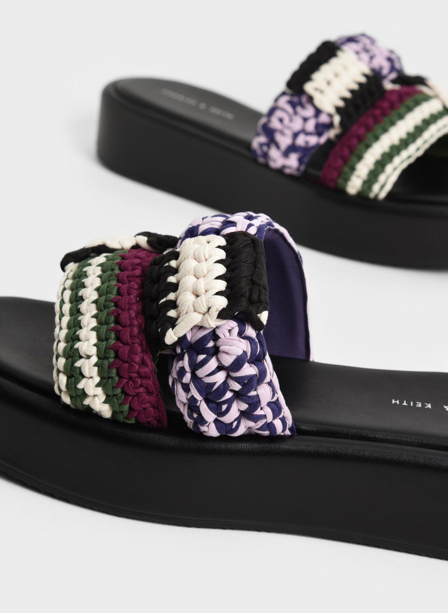 Multicoloured Knitted Platform Sandals - CHARLES & KEITH US