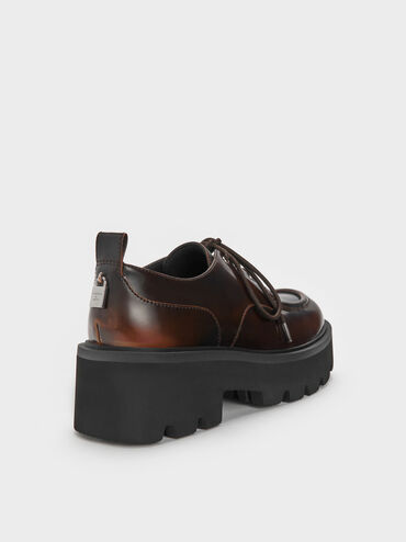 Griselda Ridged-Sole Derbys, Dark Brown, hi-res