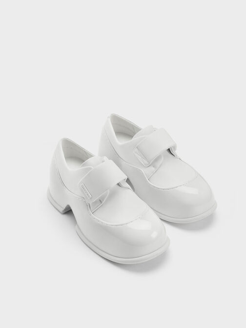 Pixie 漆皮拼接厚底鞋, 白色, hi-res